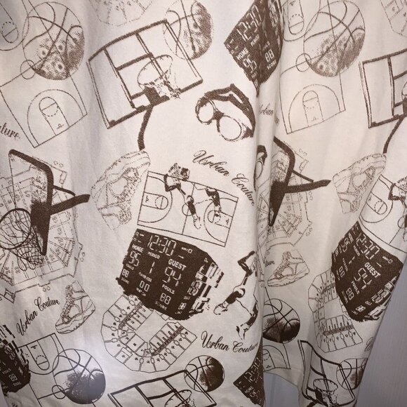 Bare Fox One Color One Nation Beige Short Sleeve Basketball Print Polo Shirt 2XL - Picture 6 of 8